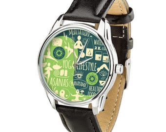 Yoga poses routine Watch, Wristwatch perfect Gift for yoga lifestyle lover