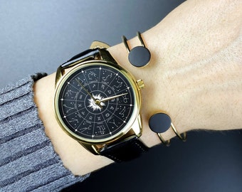 Astrology watch - women's wristwatches with Zodiac Symbols and Signs for Astrology lovers / Watch Zodiac / Tarot specialist