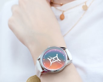 Regalo personalizado con estampado de reloj del zodiaco, reloj de pulsera con horóscopo para amantes del espacio: ideas de regalos para amigas y hermanas. Reloj de astronomía Signo del zodíaco