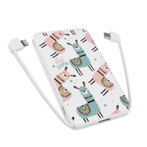 Batería externa de regalo de Navidad con diseño personalizado. Regalo para damas de honor. Cargador de batería externa. Batería externa para dama de honor para mujer. Batería externa delgada.