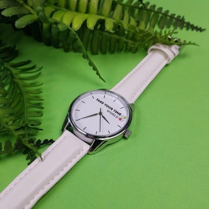 Ladies watch Take your time. White women wrist watch ZIZ. Unisex watch bracelet. Minimalist watch for her. Casual watch for woman cocktail.