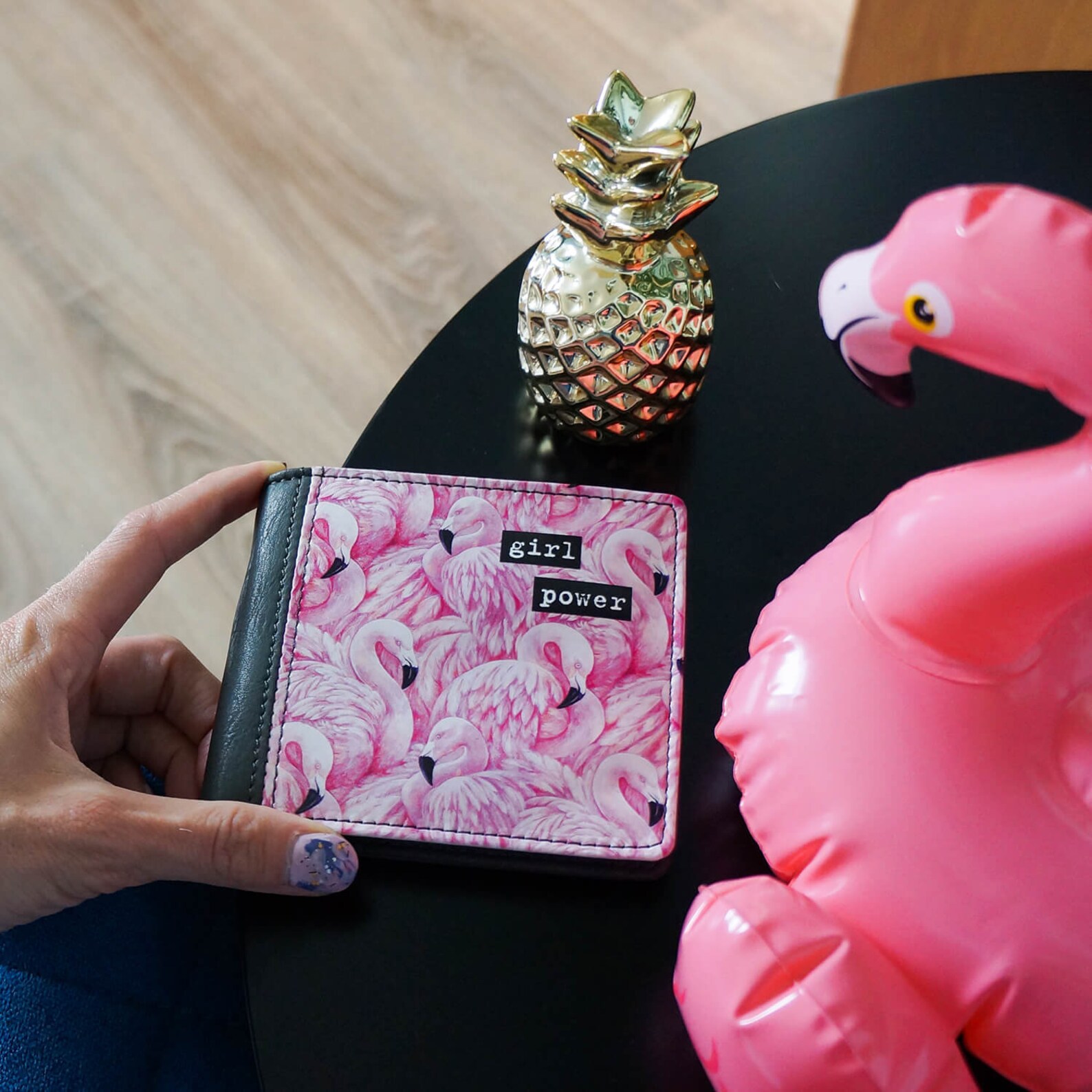 Women Wallet, Girl Power Women Wallets, Pink Wallet, Flamingo Leather