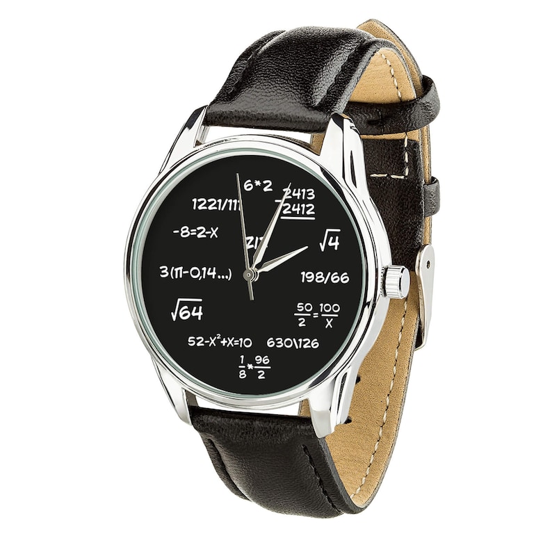 mathematics watch math watch mens watch womens watches mathematics gift men's gift idea black watch wrist watch wholesale image 2
