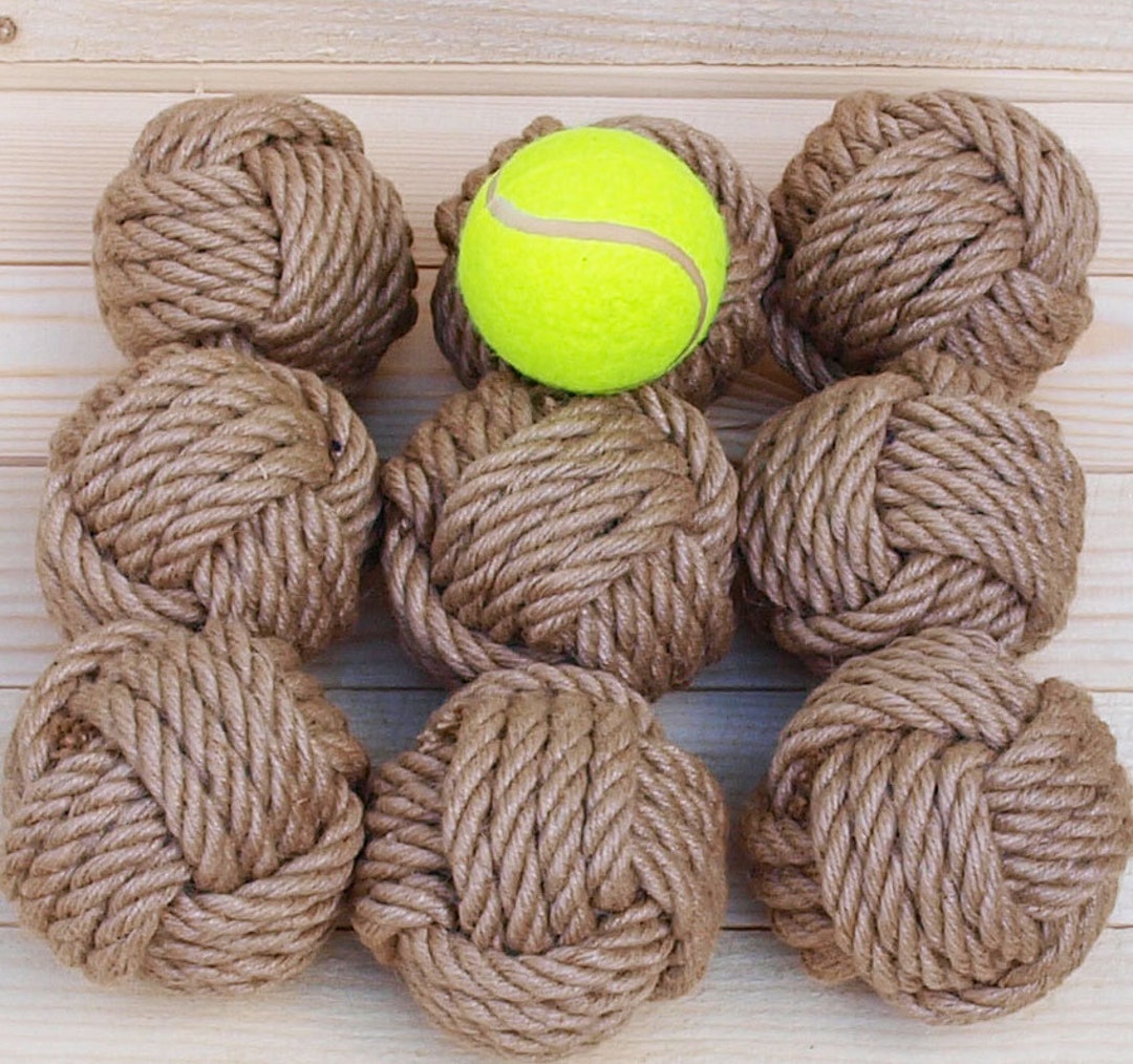 12 Nautical Rope Knots Small Monkey Fists Home Decorrustic Etsy