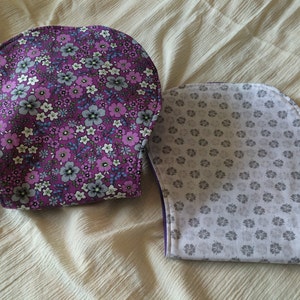 Purple and Gray Flower Print Burp Cloths | Set of 2