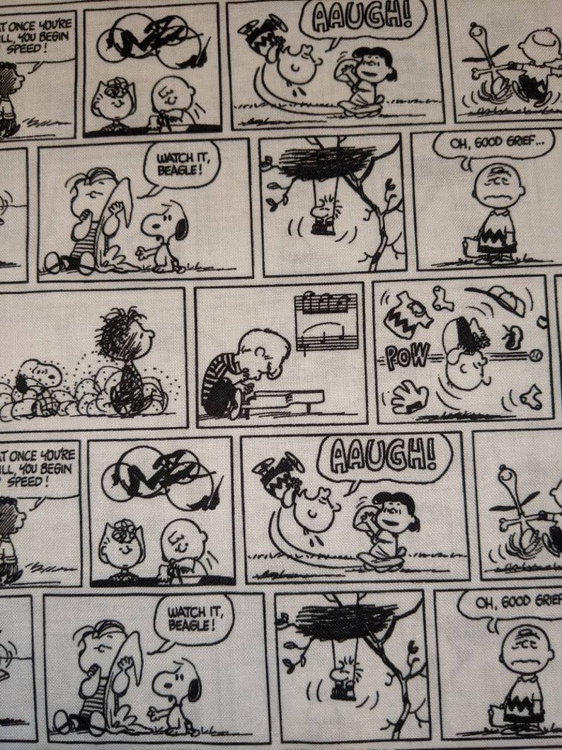 Brand New Charlie Brown Comic Strip Fabric Etsy