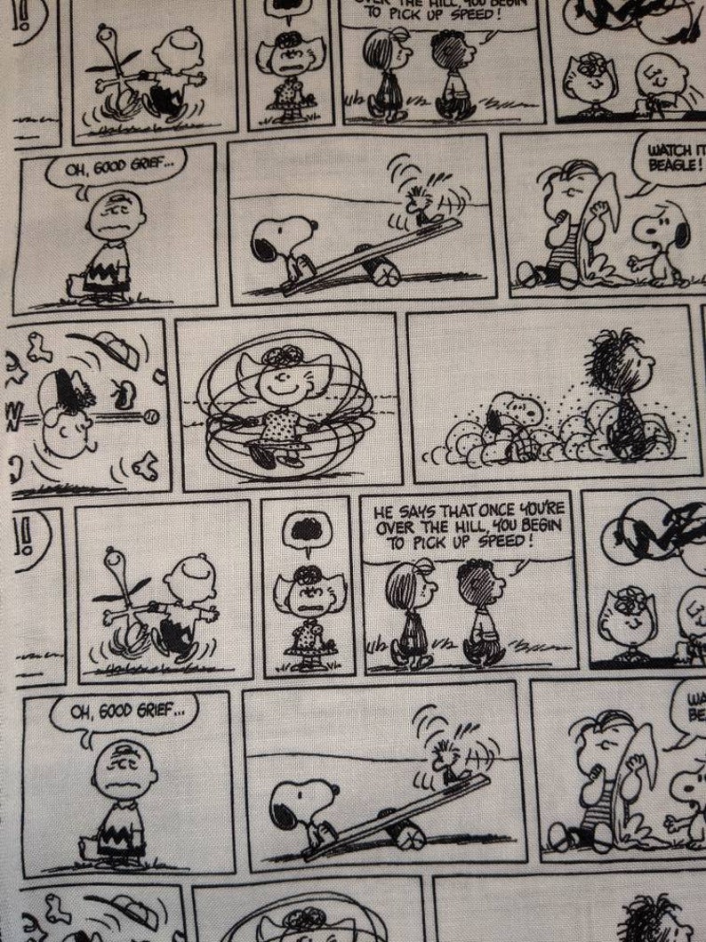 Brand New Charlie Brown Comic Strip Fabric Etsy