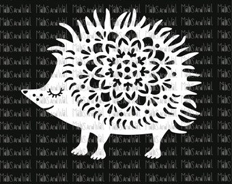 Download Free Svg Cute Hedgehog Out Of Mandala With Heart File For ...