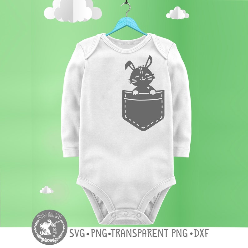 Pocket rabbit SVG PNG DXF digital download cutting file/rabbit | Etsy