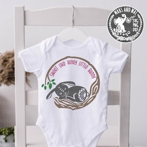 Woodland animals rabbit SVG PNG DXF digital cutting file/baby animal svg/rabbit nursery decor/bodysuit decal svg/woodland svg/commercial use