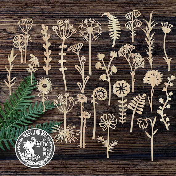 Flower bundle SVG PNG DXF digital cutting file/meadow of flowers/wild flower svg/flower meadow svg/wildflower meadow/flowers/commercial use