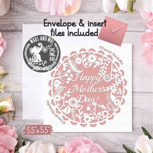 Muttertag Blumenkarte SVG PNG DXF digitale Schnittdatei/Muttertagskarte Vorlage svg/blumige Mama Karte svg/mom Karte/kommerzielle Nutzung