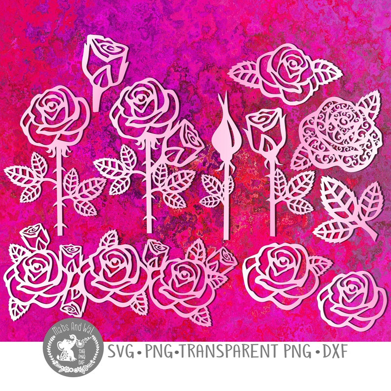 Download Rose bundle SVG PNG DXF digital download cutting file/flower | Etsy