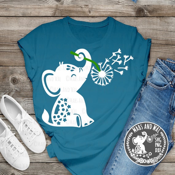 Elephant Dandelion 2 SVG PNG Dxf/baby Elephant/elephant - Etsy