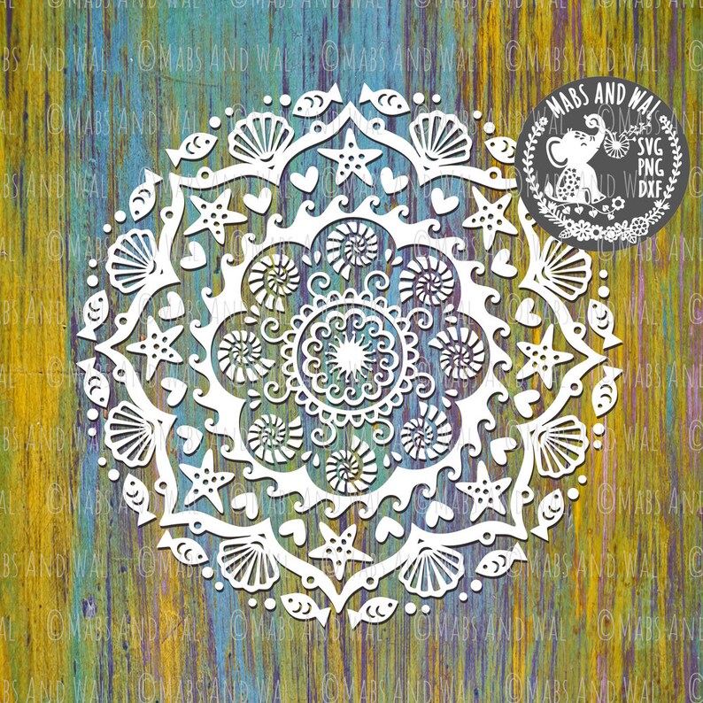 Mandala beach SVG PNG DXF digital cutting file/mandala | Etsy