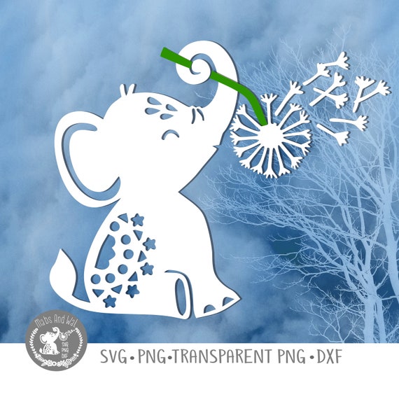 Elephant dandelion 2 SVG PNG DXF digital cutting file/elephant | Etsy