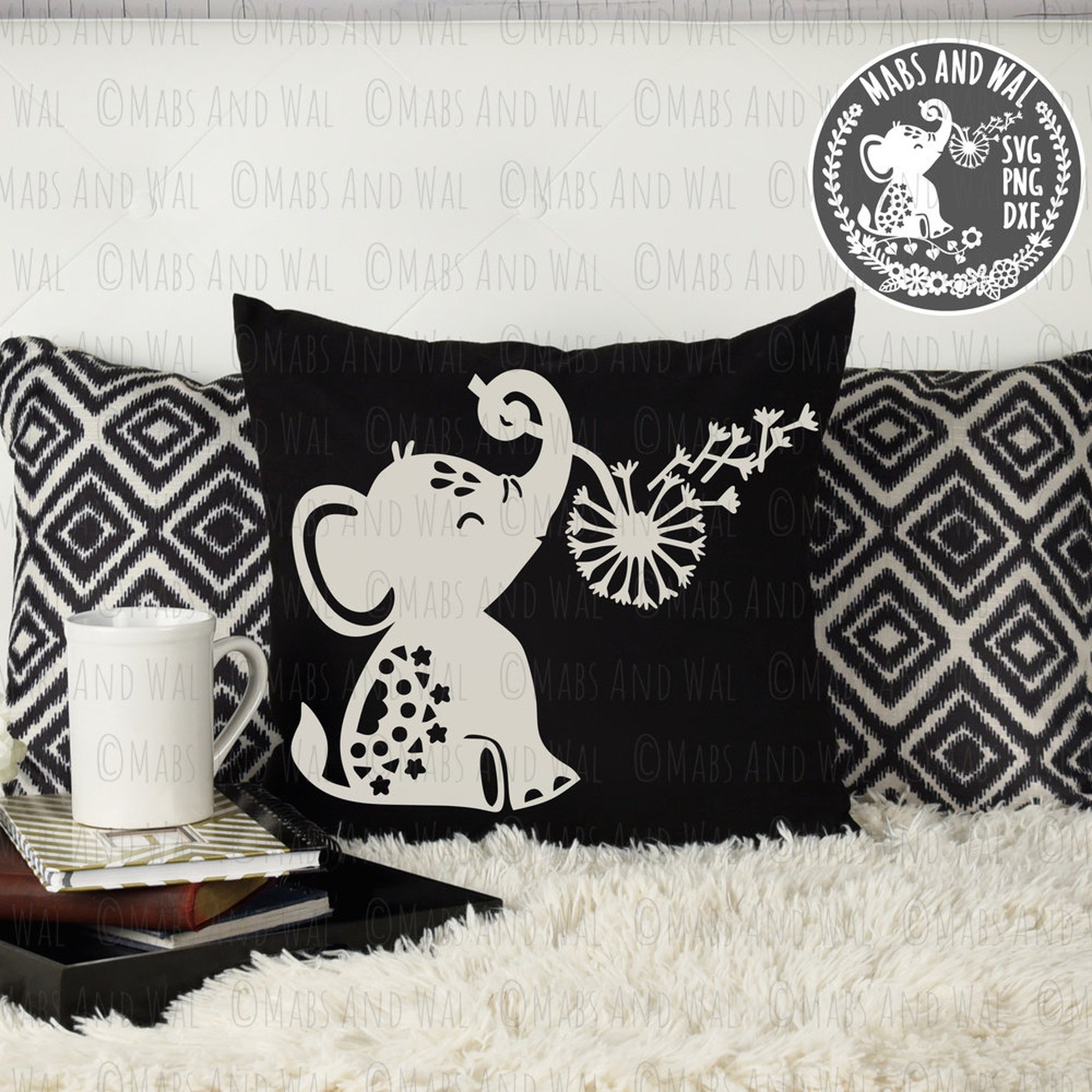 Elephant SVG dandelion Svg baby Elephant Svg elephant Svg Etsy