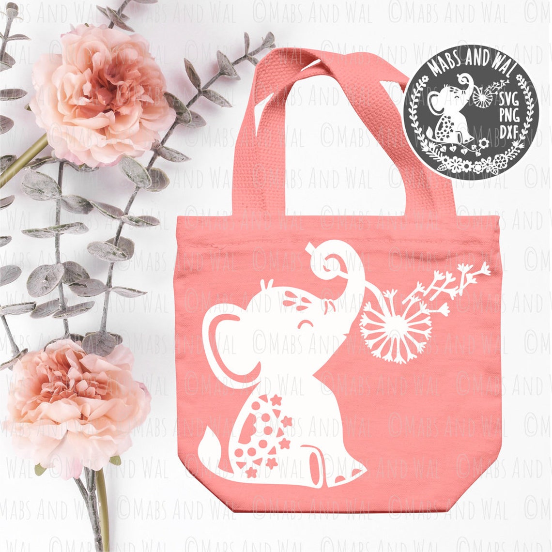 Elephant dandelion SVG PNG DXF digital cutting file/elephant | Etsy