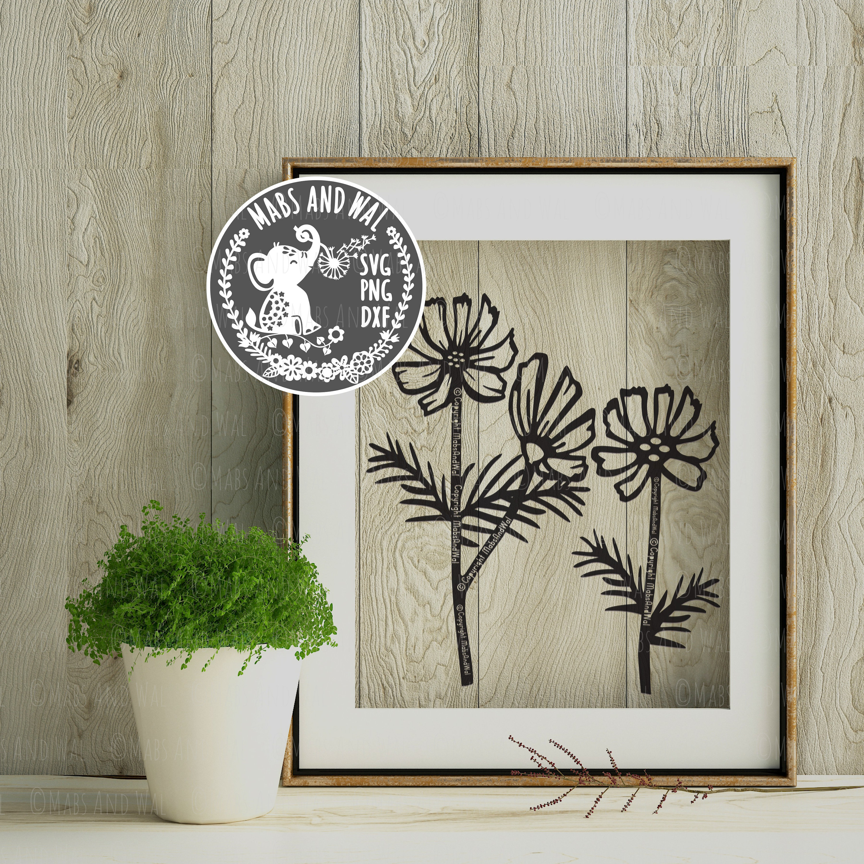 花束 SVG PNG DXF デジタル カッティング ファイル/花の草原/野生の花