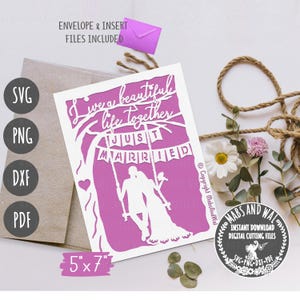 Wedding card beautiful life SVG PNG DXF Pdf digital cutting file/wedding greetings card/papercut wedding card/romantic wedding card/Diy card