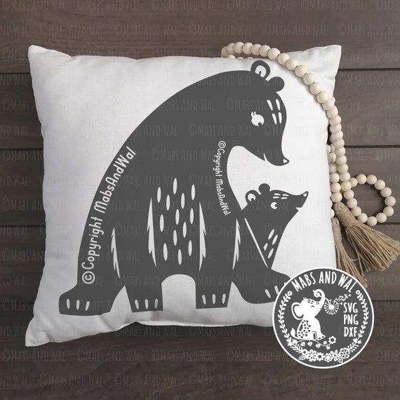 Bear and baby SVG PNG DXF digital cutting file/bear svg/baby bear/grizzly bear/forest animal svg/mama bear svg/mummy bear/bear decoration