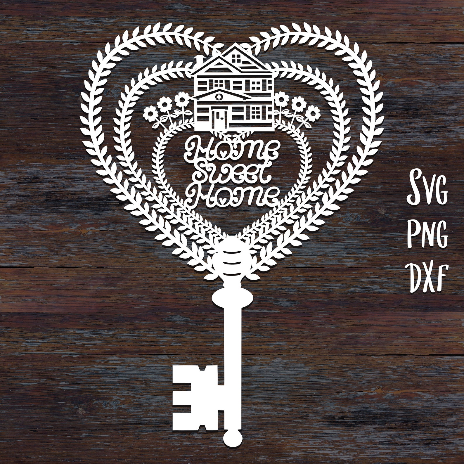 Home sweet home key SVG PNG DXF digital cutting file/house Etsy
