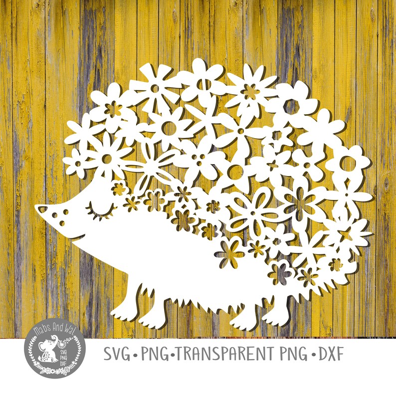 Download Hedgehog flowery SVG PNG DXF digital cutting file/hedgehog | Etsy
