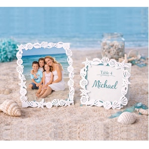 Shell frames square rectangle SVG PNG DXF Pdf digital cutting file/shell frame svg/beach decor/sea shell svg/beach shells/beach house decor