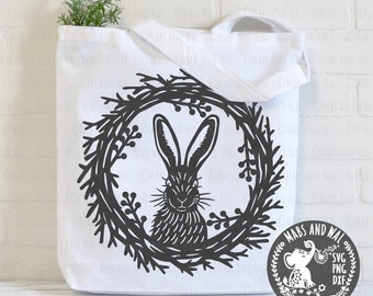 Hare wreath SVG PNG DXF digital cutting file/hare svg/march hare/woodland decor/rabbit svg/easter hare/wreath svg/easter svg/commercial use