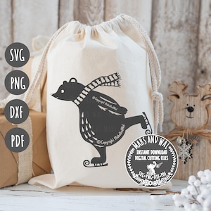 Bear ice skating SVG PNG DXF Pdf digital cutting file/Christmas svg/polar bear svg/ice skates/christmas bear/bear lover svg/christmas gift