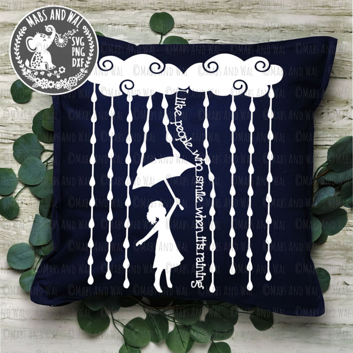 Raining SVG PNG DXF Digital Cutting File/smile When It is Raining Svg ...