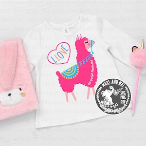 Lama Llove SVG PNG DXF digitale schneiden Datei/Lama svg/Liebe Lamas svg/Alpaka svg/Lamadekoration svg/Lama-Shirt Idee svg/kommerzielle Nutzung