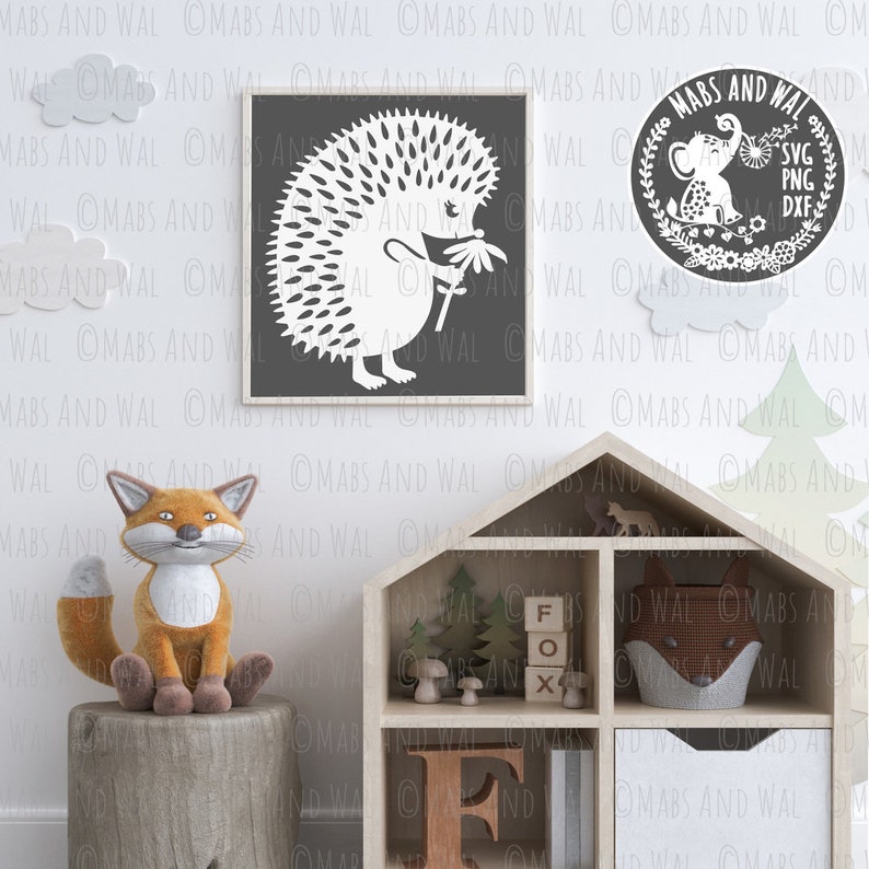 Download Hedgehog sniffing flower SVG PNG DXF digital cutting | Etsy