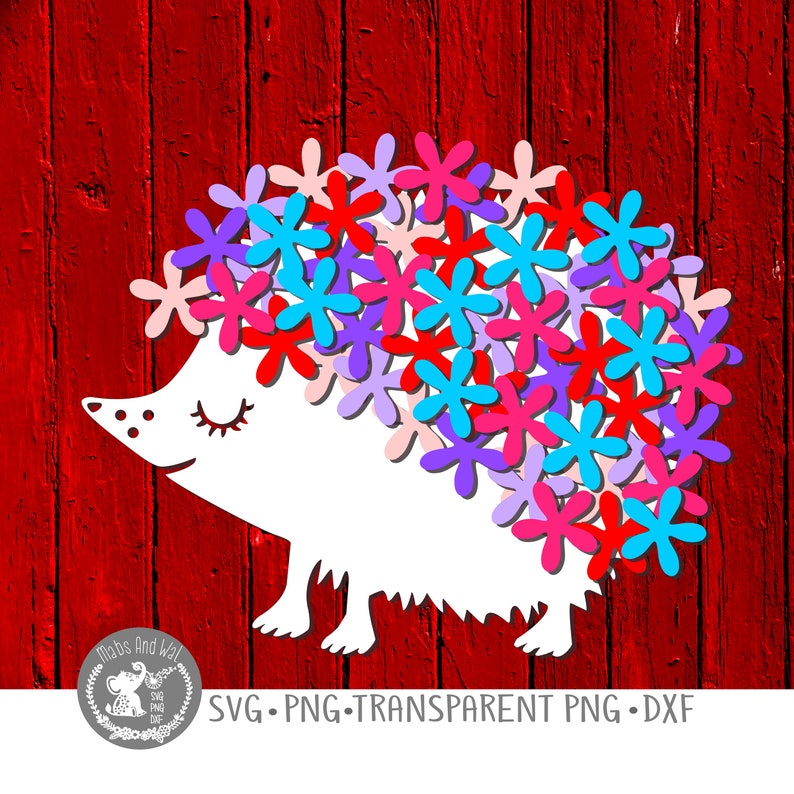 Download Hedgehog bright flowers SVG PNG DXF digital cutting | Etsy