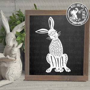 Hare SVG PNG DXF digital cutting file/hare svg/march hare/woodland decor svg/easter rabbit svg/easter hare/folk style hare/commercial use