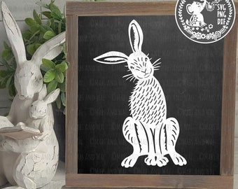 Hare SVG PNG DXF digital cutting file/hare svg/march hare/woodland decor svg/easter rabbit svg/easter hare/folk style hare/commercial use