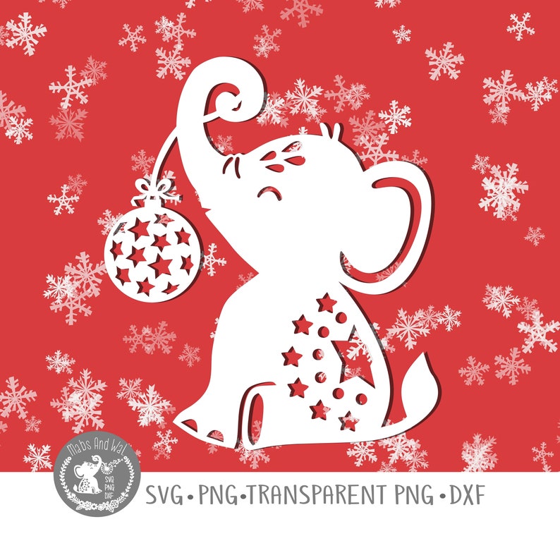 Elephant bauble ornament SVG PNG DXF digital cutting | Etsy