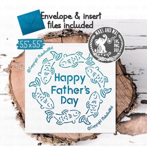 Cartão de peixe do dia dos pais SVG PNG DXF arquivo de corte digital/pai pesca svg/cartão de pesca do pai svg/cartão do pai/papai dia dos pais/uso comercial