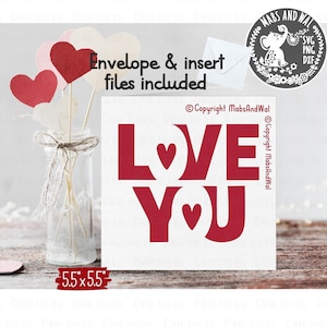 Ti amo carta SVG PNG DXF file di taglio digitale/carta d'amore in formato SVG/amore in formato SVG/San Valentino carta in formato SVG/matrimonio in formato SVG/carta d'amore in formato SVG/uso commerciale