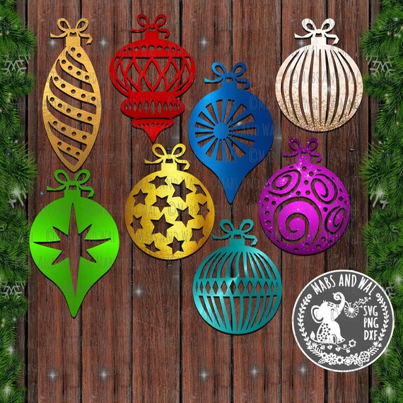 Download Christmas Baubles Ornaments Svg Png Dxf Digital Cutting Etsy