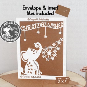 Weihnachtswünsche Elefant Karte SVG PNG DXF Datei/Weihnachtsgruß Karte svg/Pusteblume Karte svg/Elefant svg/kommerzielle Nutzung