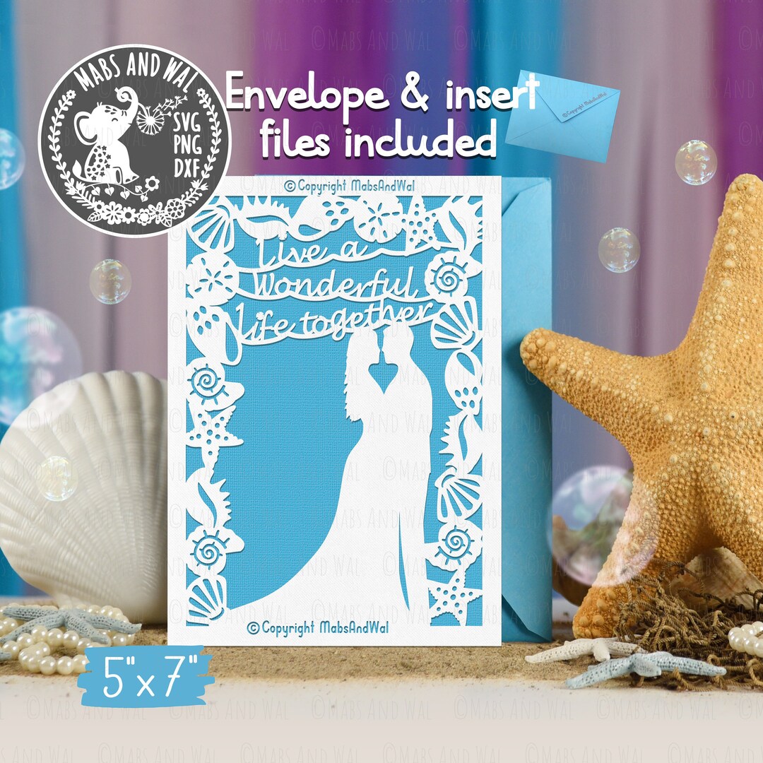 Wedding Shell Card SVG PNG DXF Digital Cutting File/wedding Day ...