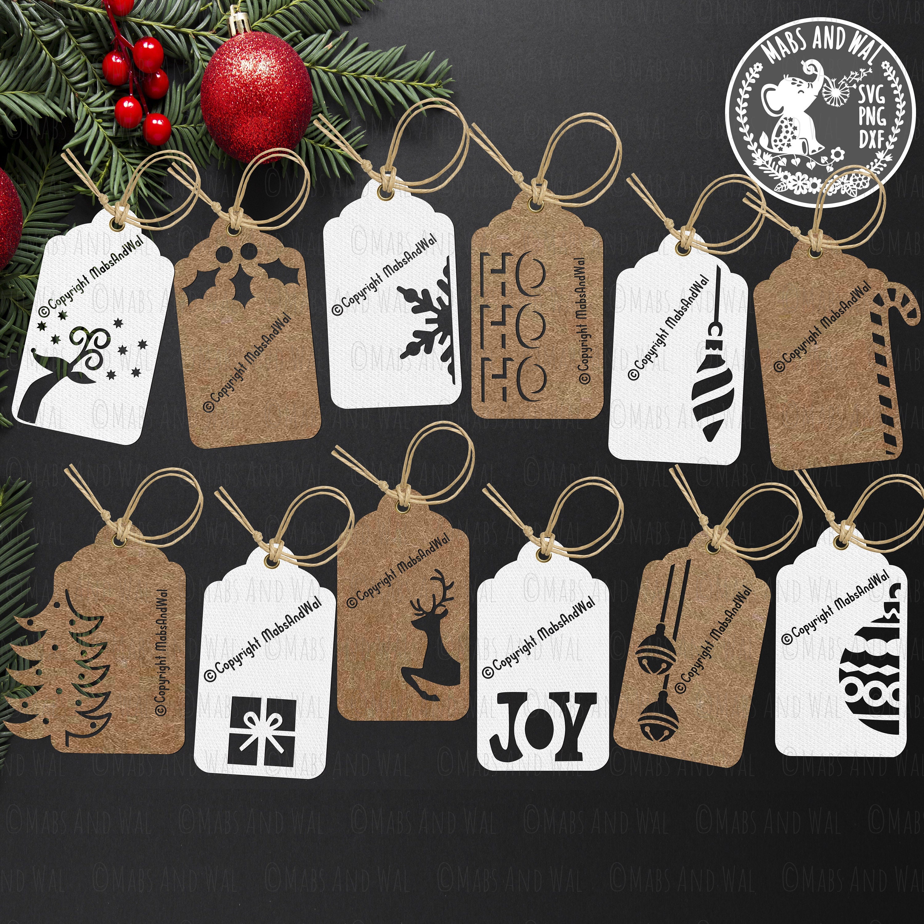 Christmas Personalized Gift Tags, Modern Christmas Gift Tags