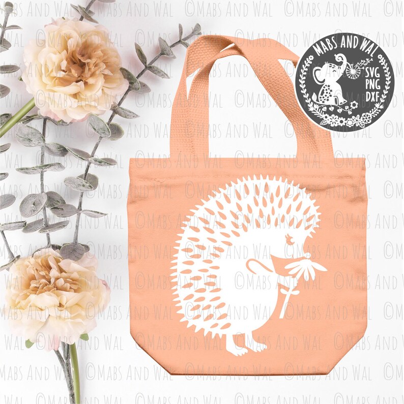 Download Hedgehog sniffing flower SVG PNG DXF digital cutting | Etsy