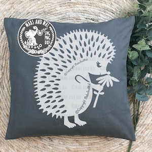 Hedgehog sniffing flower SVG PNG DXF digital cutting file/hedgehog svg/hedgehog flower/nursery decor/woodland animal decor/commercial use