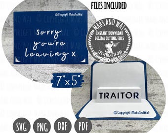 Leaving traitor pop-up card SVG PNG DXF digital cutting file/funny leaving card for colleague/leaving job card svg/traitor funny card svg