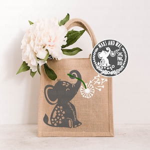 Elefante diente de león 2 SVG PNG DXF archivo de corte digital / elefante svg / semillas de diente de león / decoración de vivero / pide un deseo / bebé elefante / uso comercial