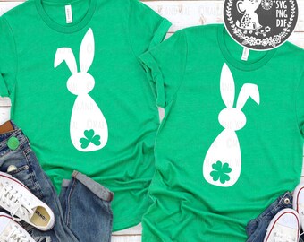 St.Patrick&#39;s day rabbits SVG PNG DXF digital cutting file/Lucky clover/St.Paddy&#39;s day/Irish rabbit/Irish holiday/shamrock svg/commercial use