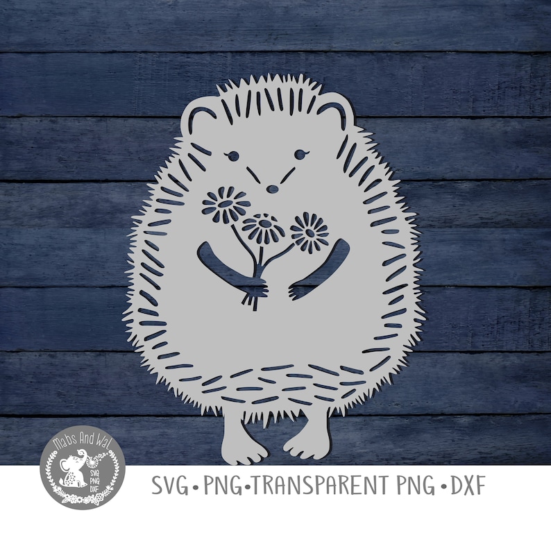 Download Hedgehog with flowers SVG PNG DXF digital cutting | Etsy