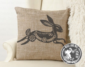 Hare scandi folk style SVG PNG DXF digital cutting file/scandi style hare/folk hare svg/scandi decor/folk easter rabbit svg/commercial use